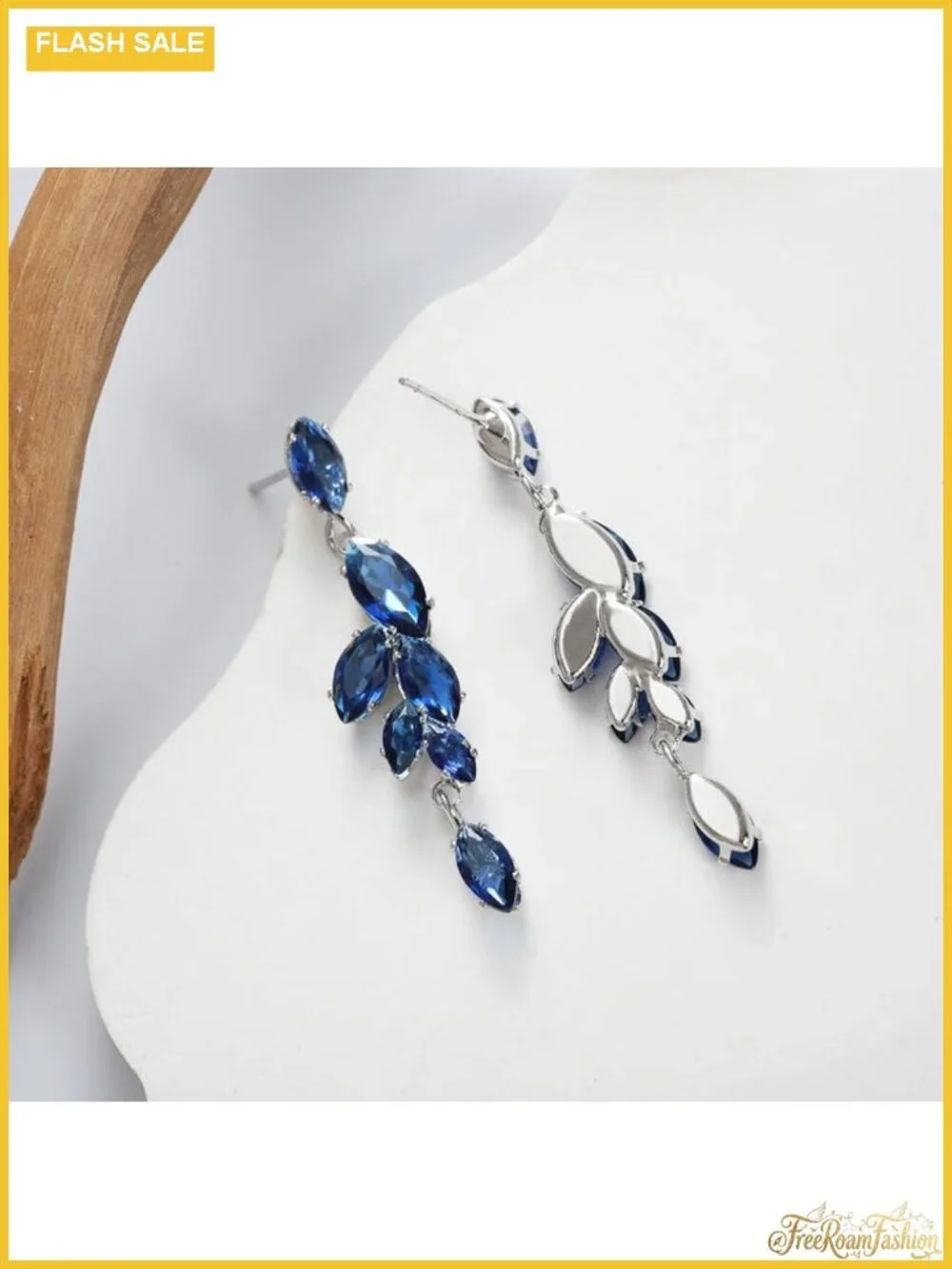 Sterling Silver Cubic Zirconia Marquise Dangle Drop Bridal Earrings